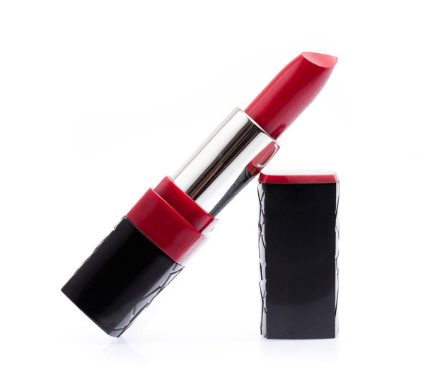 Red lipstick isolated on white background - Photo, Image