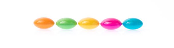 colorful chocolate coated candy isolated on white background - Photo, Image