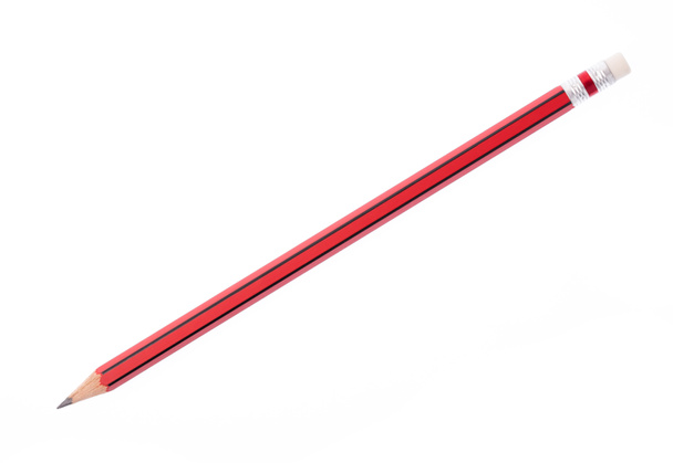 piros ceruza elszigetelt fehér háttér - Fotó, kép