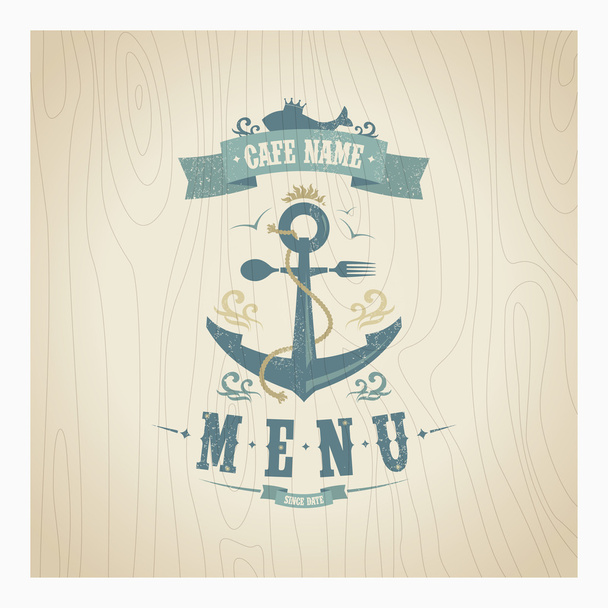 Retro restaurant seafood menu - Vetor, Imagem