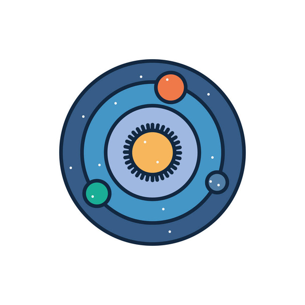 Isolated solar system line fill style icon vector design - Vecteur, image