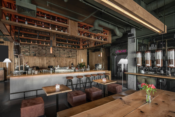 Interior of modern cafe in loft style - Photo, image