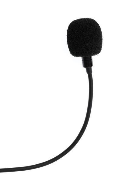 Microphone lapel or lavalier isolated on white background - Photo, Image