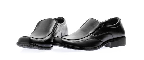 Επίσημη ανδρών ημι μαύρο δερμάτινο παπούτσι σε άσπρο φόντο - Φωτογραφία, εικόνα
