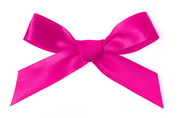 Single Pink Bow isolated on white background - Photo, Image
