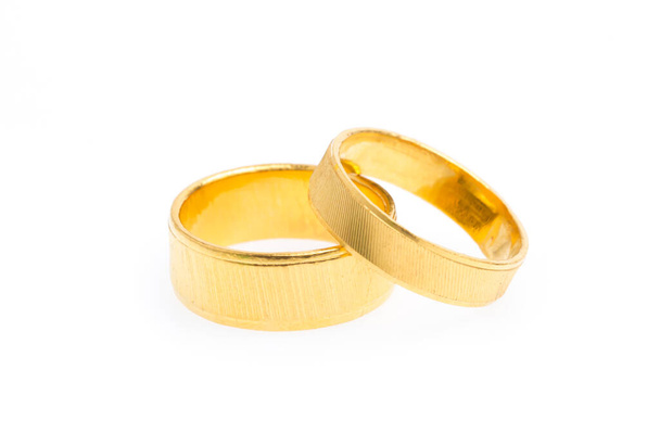 golden ring isolated on white background - Фото, изображение