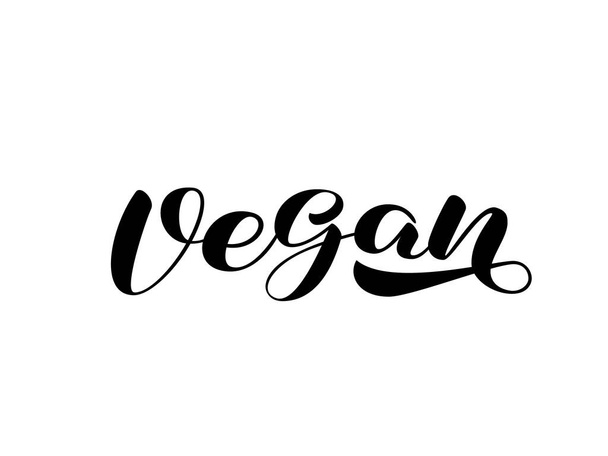 Vegan brush lettering. Vector stock illustration for card or poster - ベクター画像