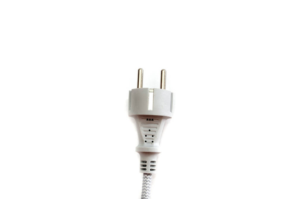 plug of electrical cord isolated on a white background. Close-up. - Photo, Image