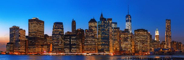 Noche Nueva York skyline panorama
 - Foto, imagen