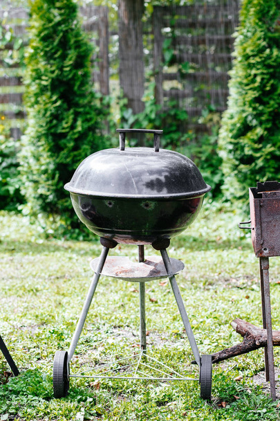 Still life photography of barbecue grill garden. Picnic time, weekend.  - 写真・画像