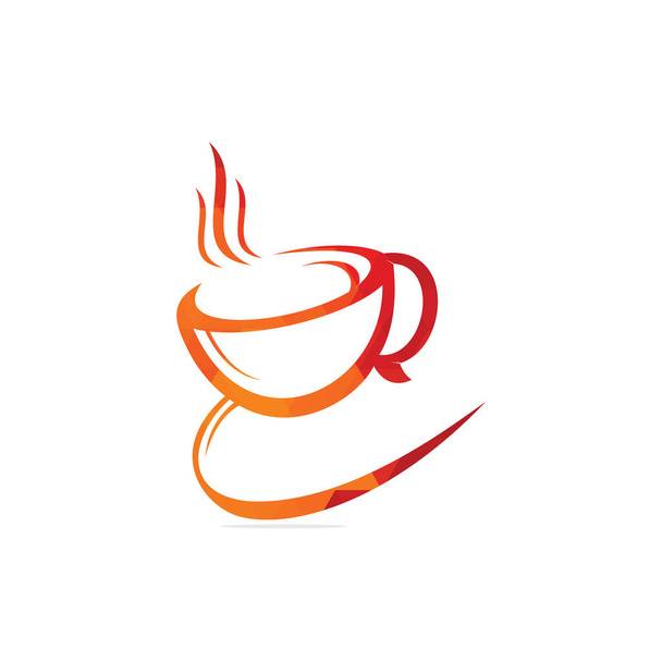 Design loga kavárny s vektory. Jedinečná šablona loga šálku kávy. - Vektor, obrázek