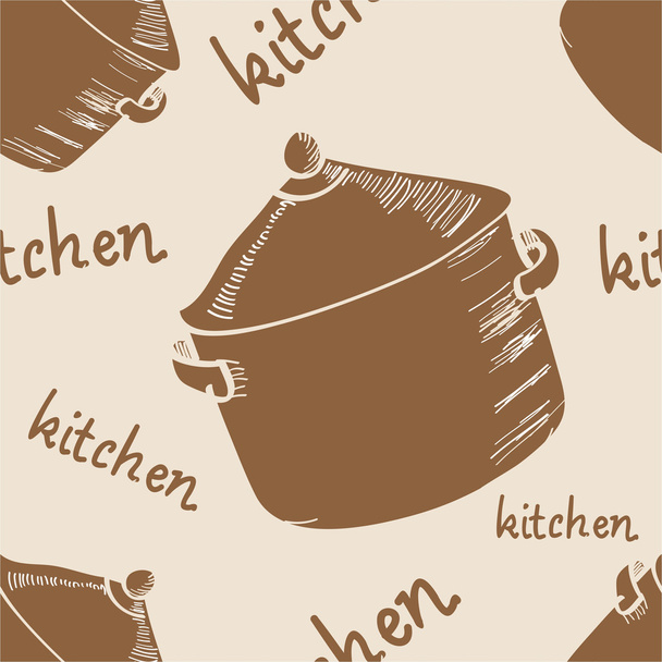 キッチン アイテムとパターン - ベクター画像