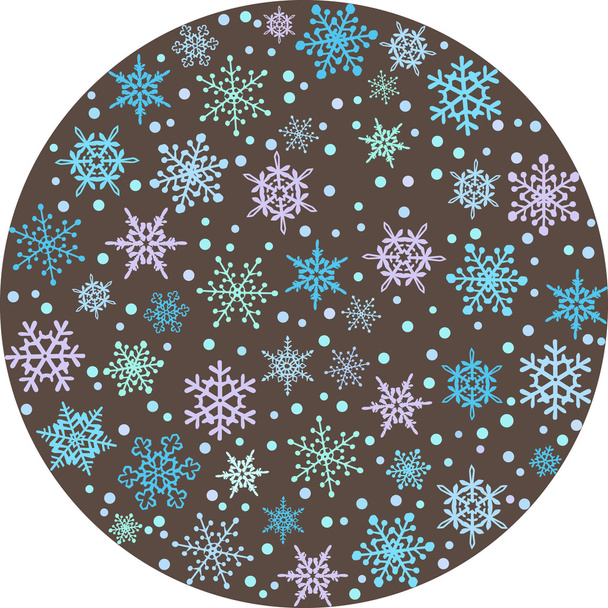 ronde backround met sneeuwvlokken - Vector, afbeelding