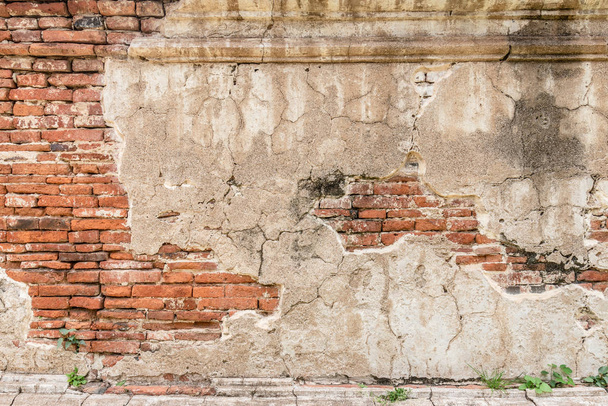 ブランクスペース古いレンガの壁のテクスチャ。建設壁の表面。グランジー・ワイド・ブリック・ウォール。赤い石の壁の背景。コピースペース。建設だ。ウェインの経歴. - 写真・画像