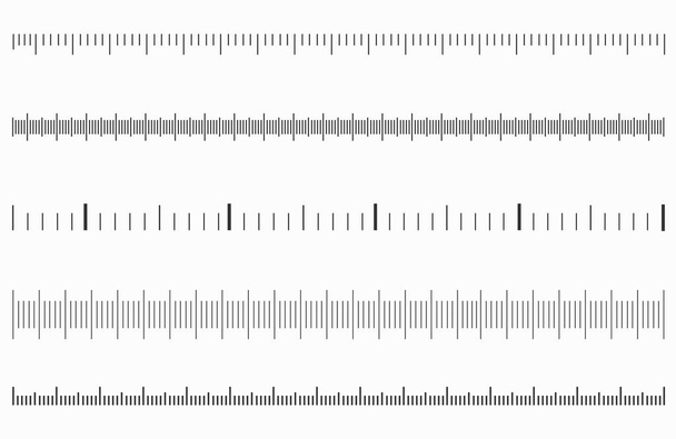 Шкала измерения с черными отметинами. Масштаб линейки для расстояния и веса, температуры и скорости. Вектор
 - Вектор,изображение