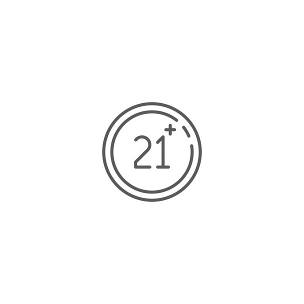 21 più anni segno vettore icona simbolo isolato su sfondo bianco
 - Vettoriali, immagini
