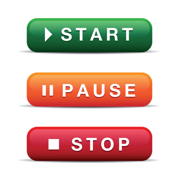 Start, stop, pause, κουμπιά - Διάνυσμα, εικόνα