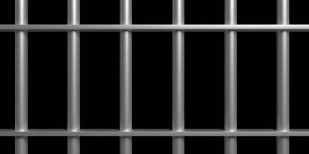 Barras de la cárcel sobre fondo negro. Prisión, jaula, concepto de condena, ilustración 3d
 - Foto, Imagen