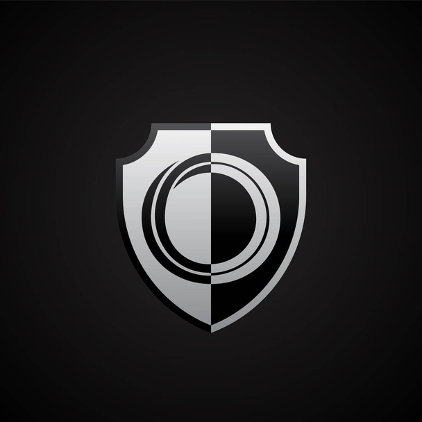 Initial letter O in the shield, Letter O Shield Icon - Vettoriali, immagini