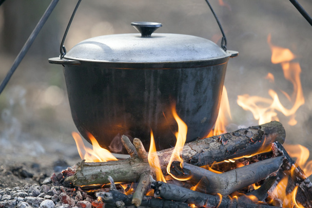 Cooking on campfire. - Photo, Image