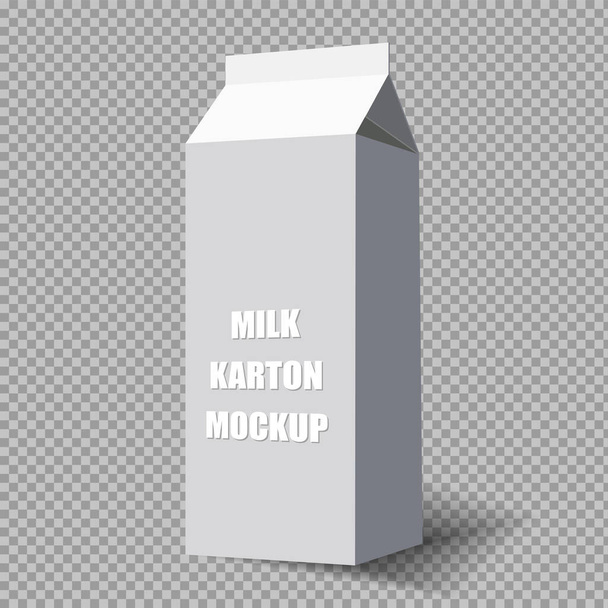 Γάλα από χαρτόνι. Διανυσματικό μοκάπ. Μεμονωμένο αντικείμενο σε διαφανές φόντο - Διάνυσμα, εικόνα