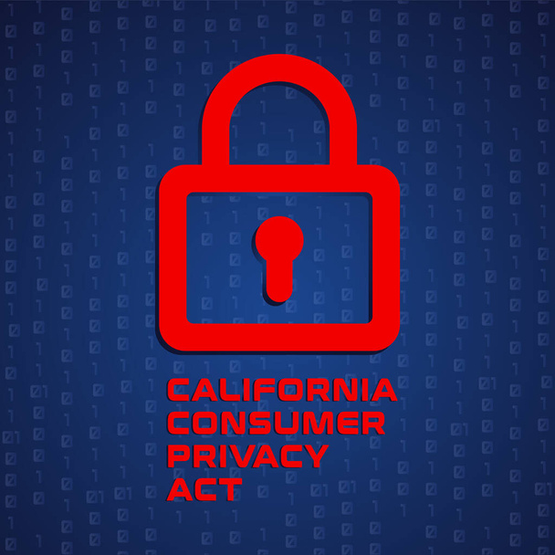 California consument privacy wet of CCPA-symbool met slot platte vector pictogram voor apps en websites - Vector, afbeelding