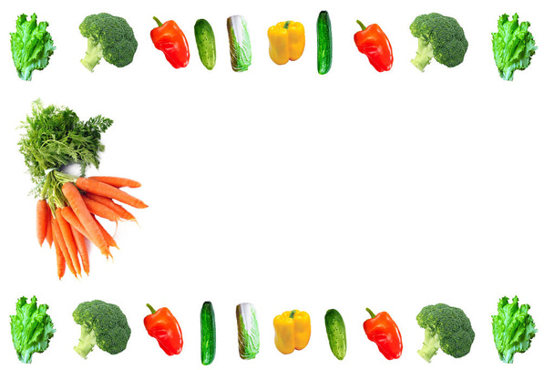 fresh vegetables isolated on white background - 写真・画像