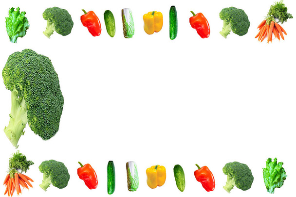 fresh vegetables isolated on white background - Foto, imagen