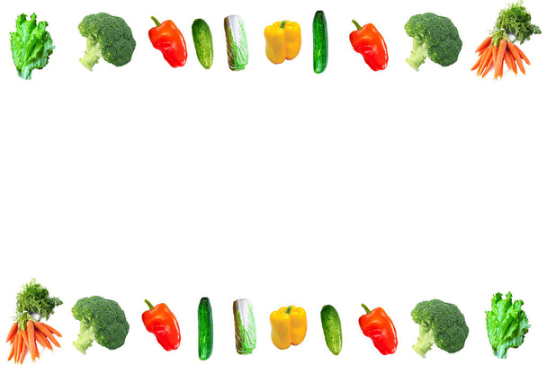 fresh vegetables isolated on white background - 写真・画像