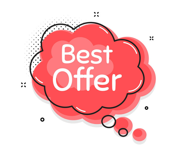 Best offer. Thought chat bubble. Special price Sale sign. Advertising Discounts symbol. Speech bubble with lines. Best offer promotion text. Vector - Vector, Image