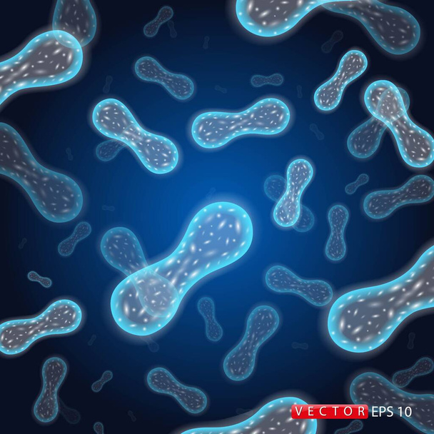 Δημιουργική διανυσματική απεικόνιση των προβιοτικών βακτηρίων. Σχεδίαση τέχνης μικροσκοπικά βακτήρια από κοντά. Η έννοια του συστατικού υγιεινής διατροφής για ιατρικούς σκοπούς. Βέκτορ. Eps 10 - Διάνυσμα, εικόνα