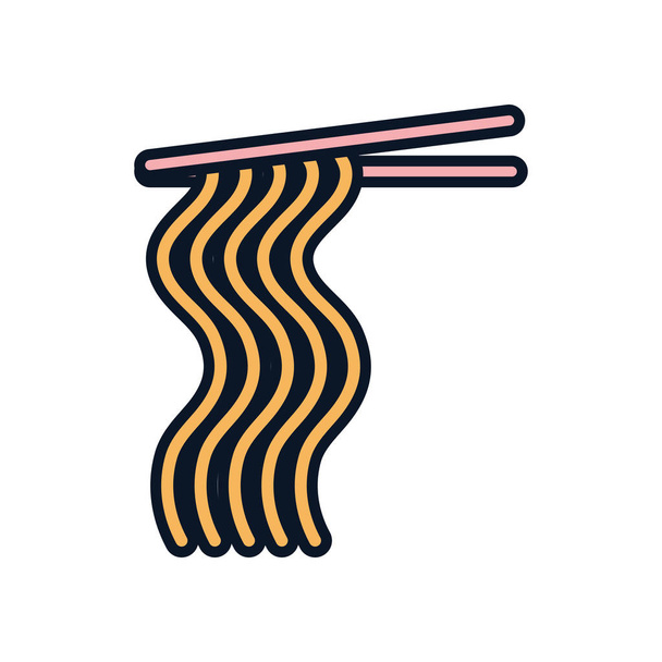 Isolado casa japonesa linha de preenchimento ícone vetor design
 - Vetor, Imagem