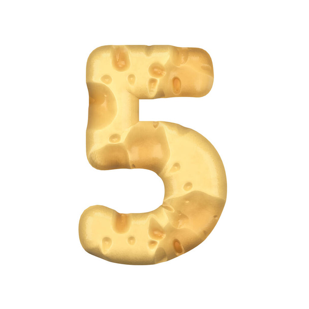 3d Renderowanie kawałka sera w kształcie litery  - Zdjęcie, obraz