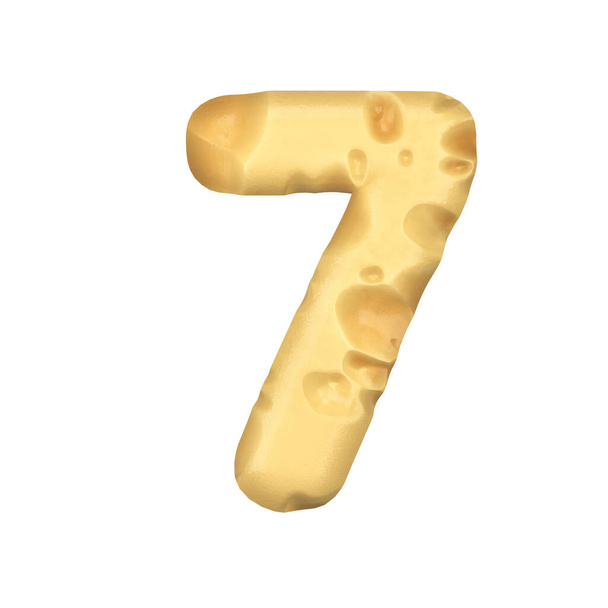 3d Weergave van een stuk kaas in de vorm van de brief  - Foto, afbeelding