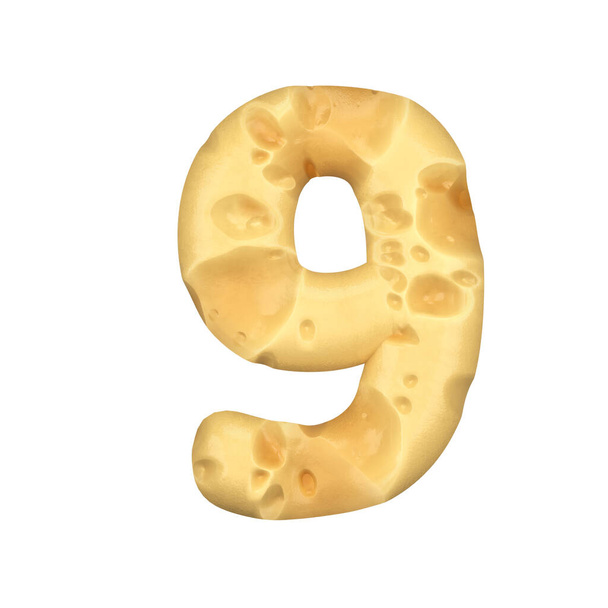 3d Weergave van een stuk kaas in de vorm van de brief  - Foto, afbeelding