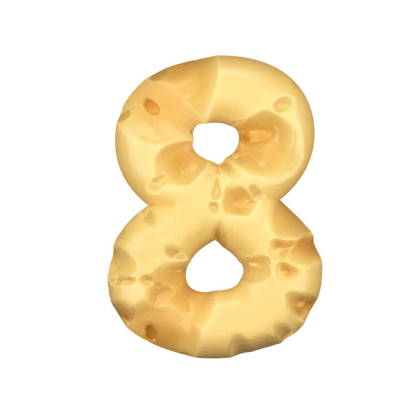 3D Rendering of a Piece of Cheese in the Shape of the Letter  - Фото, зображення