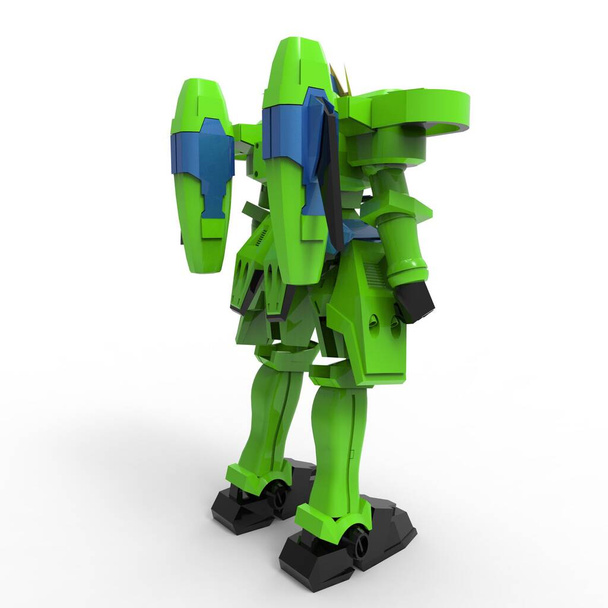 Sci-fi mecha soldier standing. Military futuristic robot. Mecha controlled by a pilot - Photo, Image
