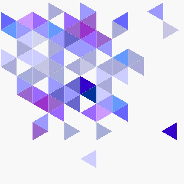 Pastel azul marino, violeta y gris vector triángulo de fondo. Plantilla de documento de mosaico geométrico. Diseño de superficie plana Hipster con estampado en zigzag chevron azteca. Tarjeta de colores pastel con espacio para texto - Vector, Imagen