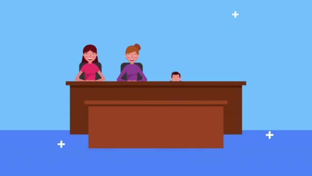 trial jury avatars characters animated - Video, Çekim