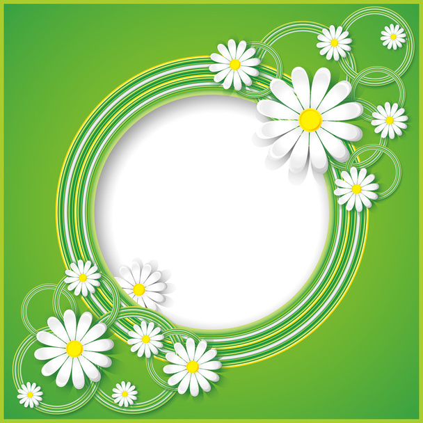 Abstract green background with flower chamomile - Vektori, kuva