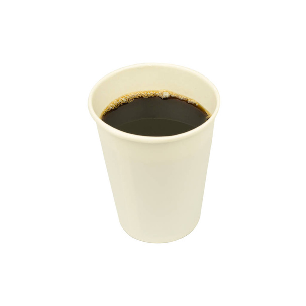 Takeaway paper cup of coffee isolated on white background - Photo, Image