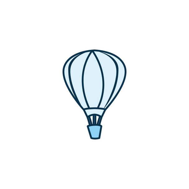 Diseño de vector de icono de estilo de línea de vehículo de globo de aire hor aislado
 - Vector, Imagen