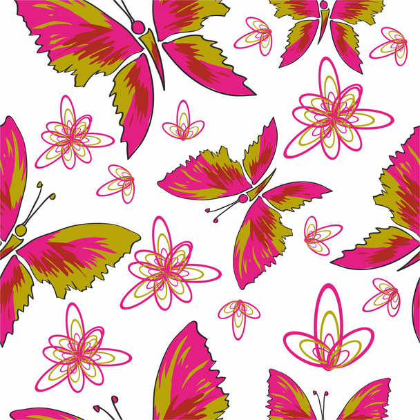Schmetterlinge auf weißem Hintergrund - Vektor, Bild