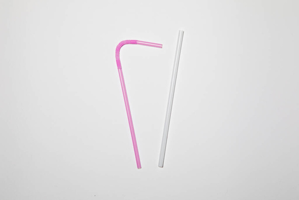 Drinking straw isolated on white background. High-resolution photo. - Photo, image