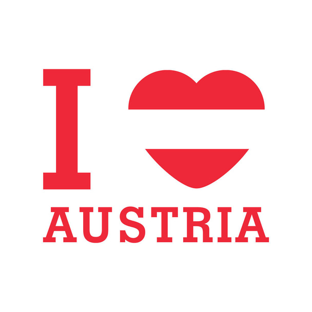 Kocham Austrię o kształcie flagi serca Vector - Wektor, obraz