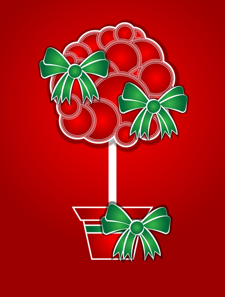 Christmas topiary. Greeting card design template - Вектор,изображение