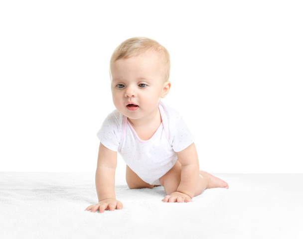 Cute little baby isolated on white - Foto, Imagem