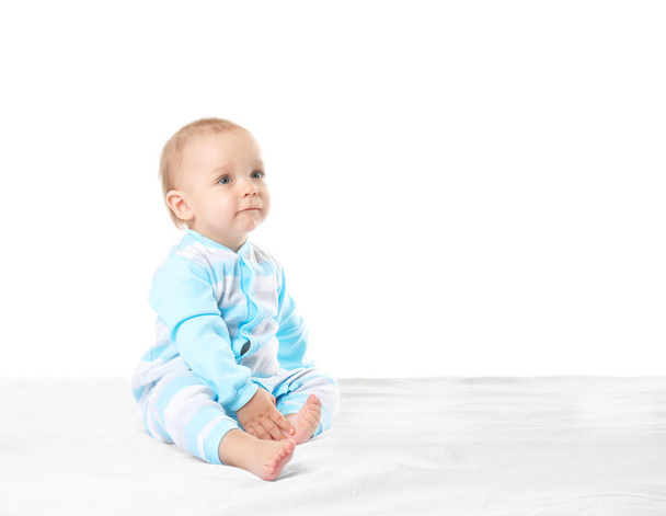 Cute funny baby isolated on white - Φωτογραφία, εικόνα