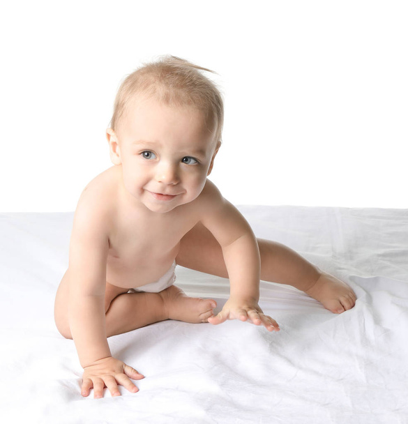 Aranyos vicces baby elszigetelt fehér - Fotó, kép