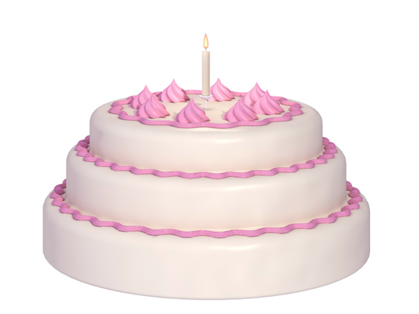 Cake with candle - Photo, Image